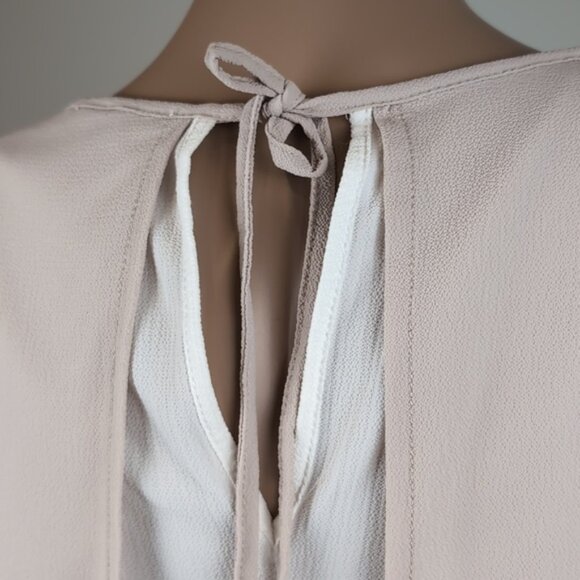 💙Vivian Shyu Long Sleeve Top Womens Size Small Cream Spit Back Layered Blouse - Picture 7 of 11